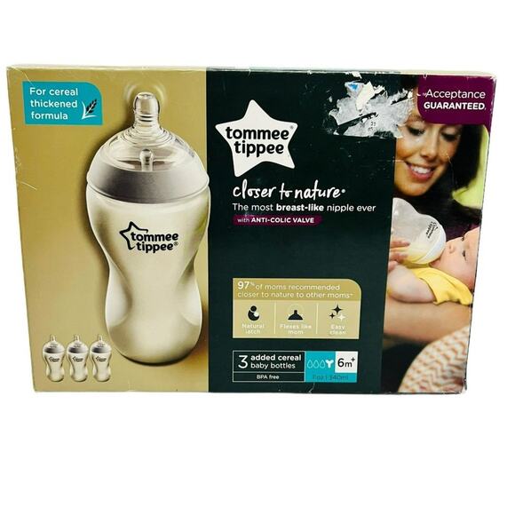 Tommee Tippee Closer to Nature Bottle Anti-Colic Bottle 11oz 6m+ Open Box - Picture 4 of 4